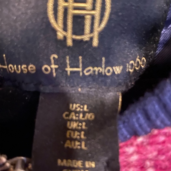 NWT House of Harlow 1960 Plaid Wool Blend Cropped Bomber Jacket size L - Picture 3 of 12